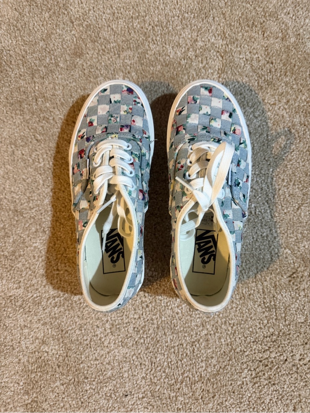 Vans Women's Checkerboard Floral Low-Top Sneakers - Gray/White/Pink